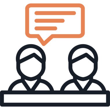 Konferans Salonu Simge Çizgisi, Basit Tasarımlı Vektör İllüstrasyonu