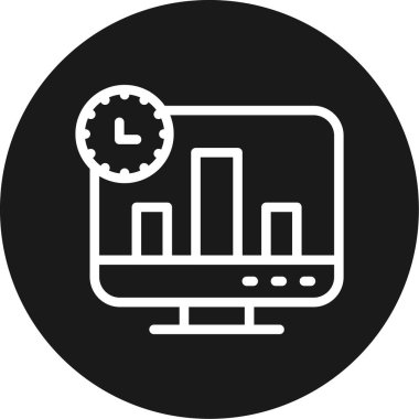 Gerçek zamanlı Veri Çizgisi Çemberi BG Simgesi, Basit Tasarımlı Vektör Resimleri