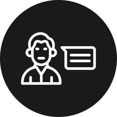 Arkadaşlık İleti Çizgisi Çemberi BG Simgesi, Basit Tasarımlı Vektör Resimleri