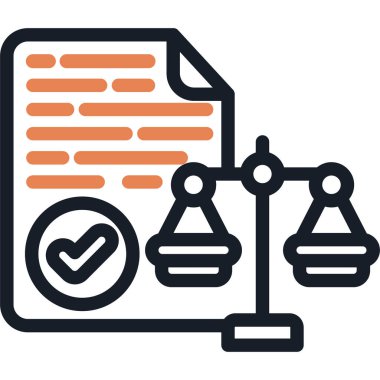 Yasal Anlaşma Satırı Simge Ögesi, Basit Tasarımlı Vektör İllüstrasyonu