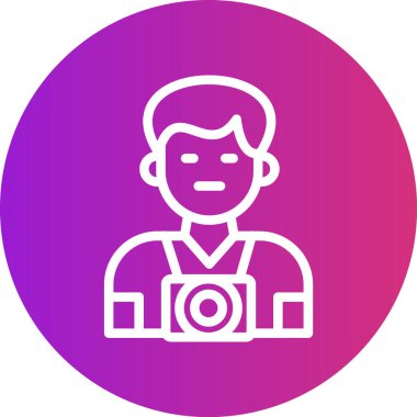 Fotoğraf Çizgisi Gradyan Çemberi Simgesi, Basit Tasarımlı Vektör Resimleri