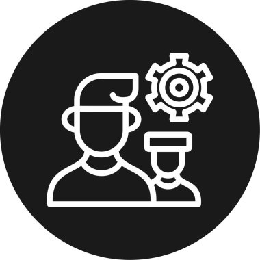 Grup Yöneticisi Satır Çemberi BG Simgesi, Basit Tasarımlı Vektör İllüstrasyonu