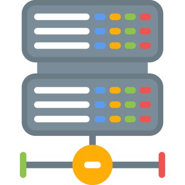 Sunucu Hizmetleri Düz Simgesi, Basit Tasarımlı Vektör Resimleri