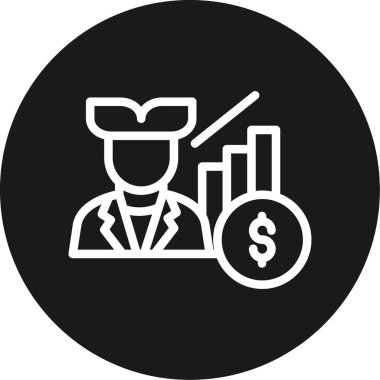 Gelir Büyüme Çizgisi Çemberi BG Simgesi, Basit Tasarımlı Vektör Resimleri