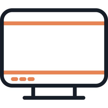 Akıllı TV Çizgisi Simgesi, Basit Tasarımlı Vektör Resimleri