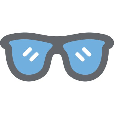 Güneş Gözlüğü Düz Simgesi, Basit Tasarımlı Vektör Resimleri