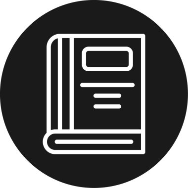 Ders kitapları Satırı Çemberi BG Simgesi, Basit Tasarımlı Vektör İllüstrasyonu