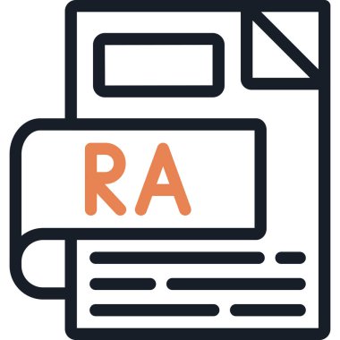 RA Satır Due Simgesi, Basit Tasarımlı Vektör Resimleri