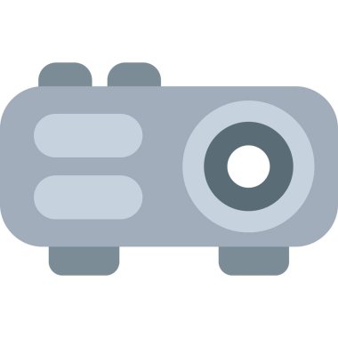 Projektör Düz Simgesi, Basit Tasarımlı Vektör Resimleri