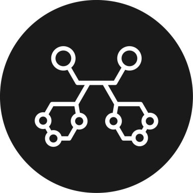 Biyokimya Çizgisi Çemberi BG Simgesi, Basit Tasarımlı Vektör Resimleri