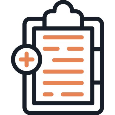 Tıbbi Çizelge Çizelgesi Simgesi, Basit Tasarımlı Vektör İllüstrasyonu