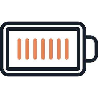 Tam Batarya Çizgisi Simgesi, Basit Tasarımlı Vektör Resimleri