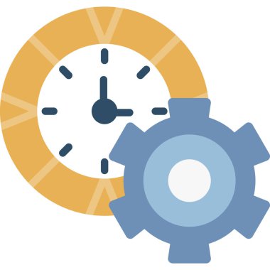 Zaman Üretkenliği Düz Simgesi, Basit Tasarımlı Vektör İllüstrasyonu