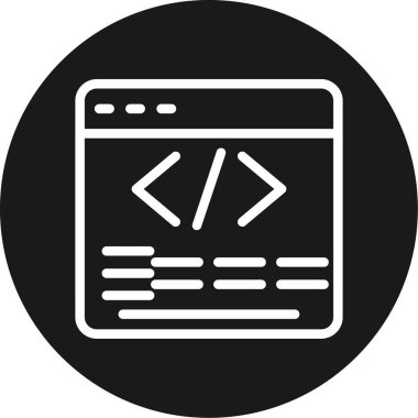 Kod Modülü Satır Çemberi BG Simgesi, Basit Tasarımlı Vektör Resimleri