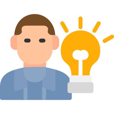 Motivasyon Eylemi Düz Simge, Basit Tasarımlı Vektör İllüstrasyonu