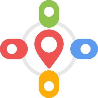 Tedarik Zinciri Düz Simgesi, Basit Tasarımlı Vektör İllüstrasyonu