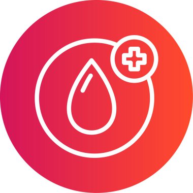 Kan Düşürme Çizgisi Gradyan Çemberi Simgesi, Basit Tasarımlı Vektör Resimleri