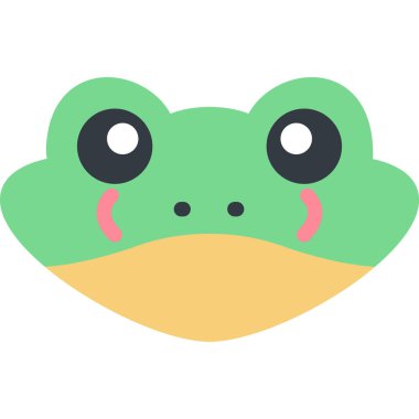 Kurbağa Düz Simgesi, Basit Tasarımlı Vektör Resimleri