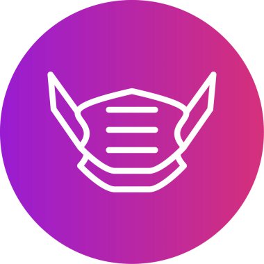 Cerrahi Maske Çizgisi Gradyan Çemberi Simgesi, Basit Tasarımlı Vektör Resimleri