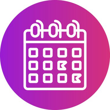 Okulun Calandar Çizgisi Gradyan Çemberi Simgesi, Basit Tasarımlı Vektör Resimleri