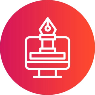 Çevrimiçi Sanat Sınıfları Çizgisi Gradyan Çemberi Simgesi, Basit Tasarımlı Vektör Resimleri