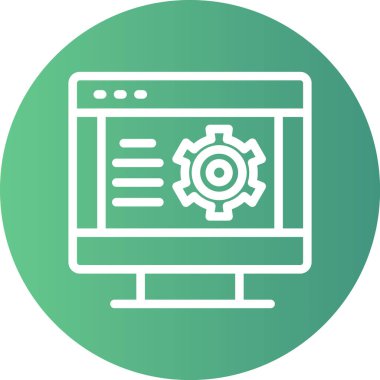 IDE Çizgisi Gradyan Çemberi Simgesi, Basit Tasarımlı Vektör Resimleri