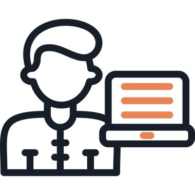 Uzak Laptop Satırı Bitiş Simgesi, Basit Tasarımlı Vektör Resimleri