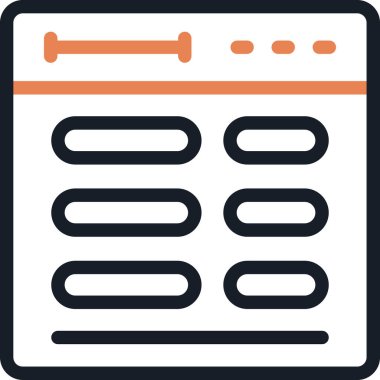 Kenar Çubuğu Simgesi, Basit Tasarımlı Vektör İllüstrasyonu