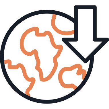 Genel Lojistik Çizgisi Simge Ögesi, Basit Tasarımlı Vektör İllüstrasyonu