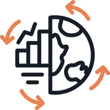 Küresel Bütünleşme Çizgisi Basit Tasarımlı Vektör ResmiComment