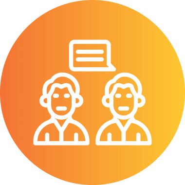 Arkadaşlık Buluşma Çizgisi Gradyan Çemberi Simgesi, Basit Tasarımlı Vektör Resimleri