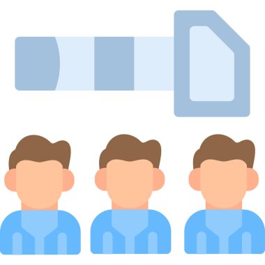 Takım Oluşturma Düz Simgesi, Basit Tasarımlı Vektör İllüstrasyonu