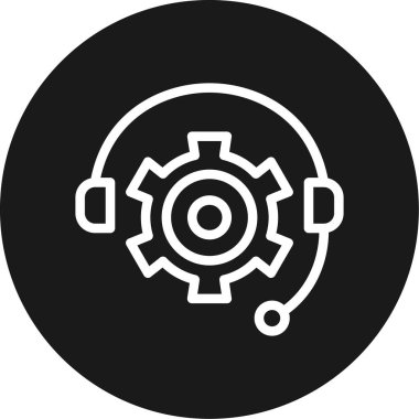 IT Destek Hattı Çemberi BG Simgesi, Basit Tasarımlı Vektör Resimleri