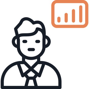 Halkla İlişkiler Analiz Çizgisi Simgesi, Basit Tasarımlı Vektör İllüstrasyonu