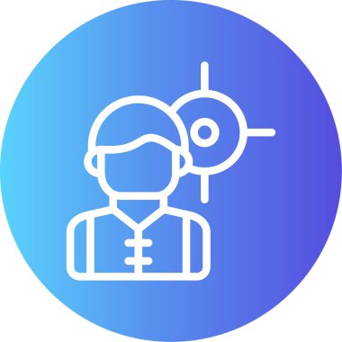 Kilometre Taşları Çizgisi Gradyan Çember Simgesi, Basit Tasarımlı Vektör Çizimi