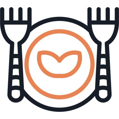 Vejetaryen Diyet Çizgisi Basit Tasarımlı Vektör İllüstrasyonu