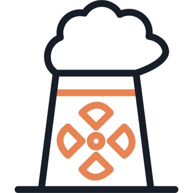 Soğutma Kulesi Simgesi, Basit Tasarımlı Vektör Resimleri