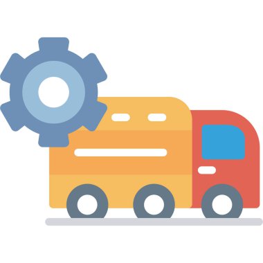 Lojistik Filo Düz Simgesi, Basit Tasarımlı Vektör Resimleri