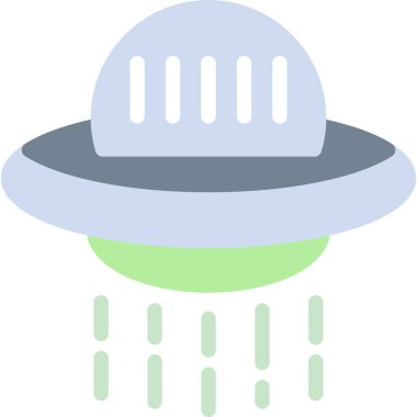 UFO Avcısı Düz Simgesi, Basit Tasarımlı Vektör Resimleri