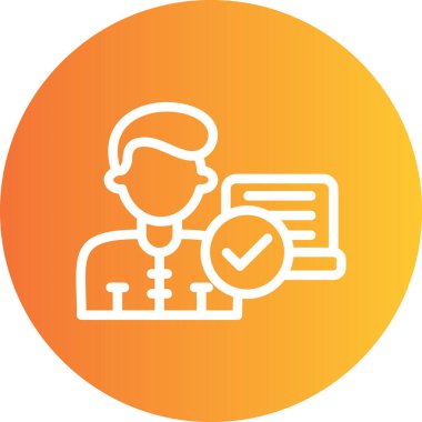 Uzak Laptop Satırı Gradyan Çemberi Simgesi, Basit Tasarımlı Vektör Resimleri