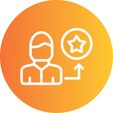 Başarı Değerlendirme Satırı Gradyan Çemberi Simgesi, Vektör Resimleri Basit Tasarım