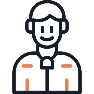 Gazeteci Satırı Simgesi, Basit Tasarımlı Vektör İllüstrasyonu