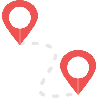 Konum Uzaklık Düz Simgesi, Basit Tasarımlı Vektör ResmiComment