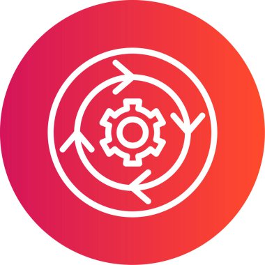 Eşzamanlama Okları Çizgisi Gradyan Çemberi Simgesi, Basit Tasarım ile Vektör Resimleri