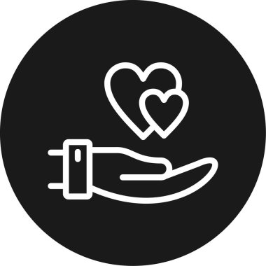 Gönüllü Satır Çemberi BG Simgesi, Basit Tasarımlı Vektör Resimleri