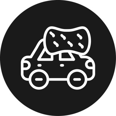 Temizlik eldiveni çizgisi olan araba BG Simgesi, Basit Tasarımlı Vektör Resimleri