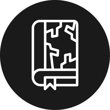 Eğitim Çizgisi Çemberi BG Simgesi, Basit Tasarımlı Vektör Resimleri