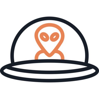 Uzaylı Kaçırma Çizgisi Simgesi, Basit Tasarımlı Vektör Resimleri