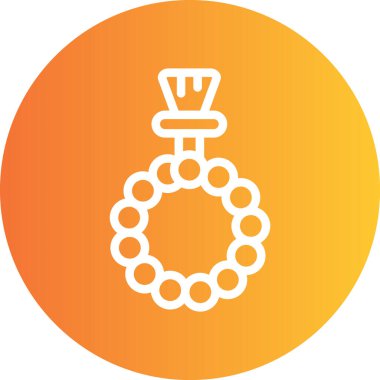 Dua Boncukları Çizgisi Gradyan Çemberi Simgesi, Basit Tasarımlı Vektör Resimleri