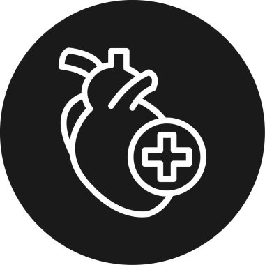 Kalp Cerrahisi Çemberi BG Simgesi, Basit Tasarımlı Vektör Resimleri